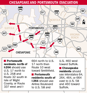 Chesapeake and Portsmouth Evacuation Route